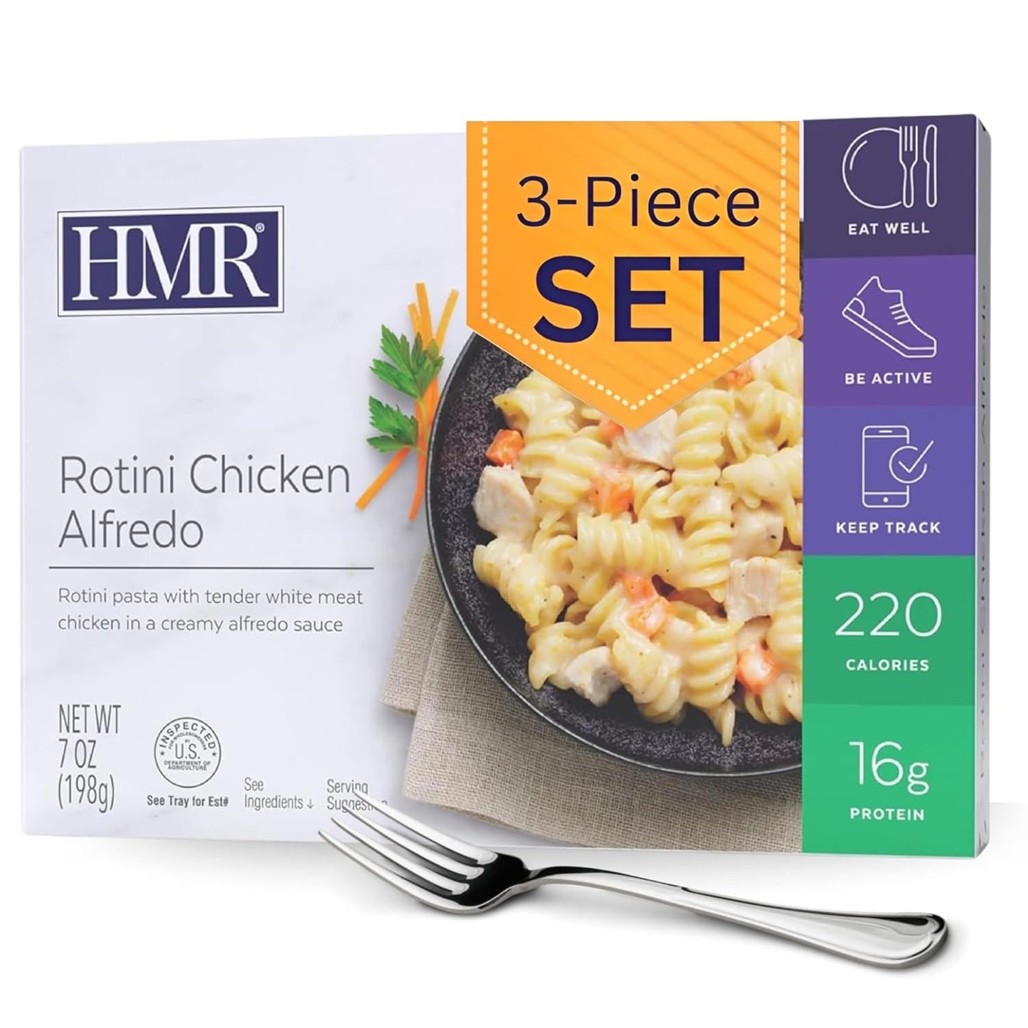 HMR Rotini Chicken Alfredo – Ready-to-Eat Meal (Pack of 3)