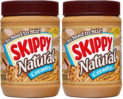 SKIPPY Natural Creamy Peanut Butter – 26.5 oz (Pack of 2)
