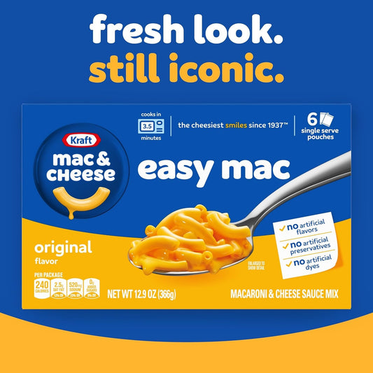 Kraft Easy Mac Original Macaroni & Cheese – Microwavable Pasta Dinner (18 Packets)