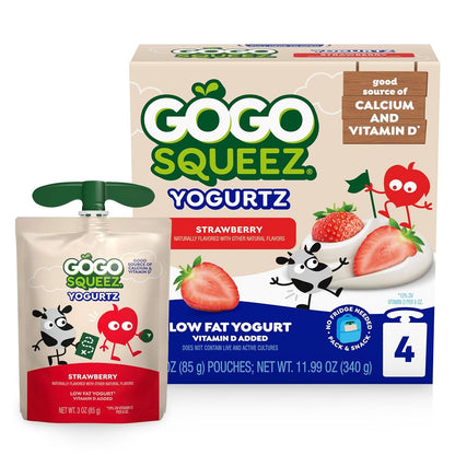 GoGo squeeZ yogurtZ Berry – Real Yogurt & Fruit Pouches (4 x 3 oz)