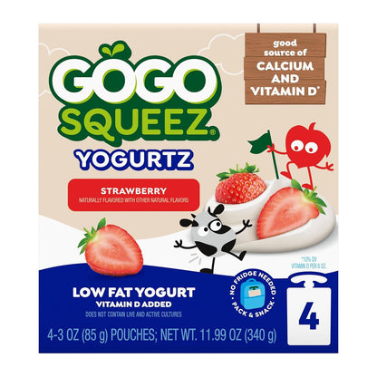 GoGo squeeZ yogurtZ Berry – Real Yogurt & Fruit Pouches (4 x 3 oz)