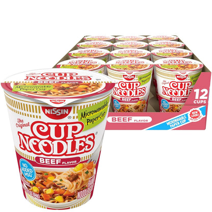 Nissin Cup Noodles Chicken Flavor Ramen Soup – Microwaveable Cups (12 Pack, 2.25 oz)